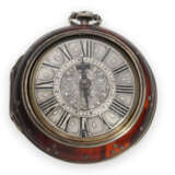 Taschenuhr: interessante, frühe Genfer Doppelgehäuse-Spindeluhr, bedeutender Genfer Uhrmacher, François Dentand, Schüler von Henry Arlaud, ca. 1690 - Foto 1
