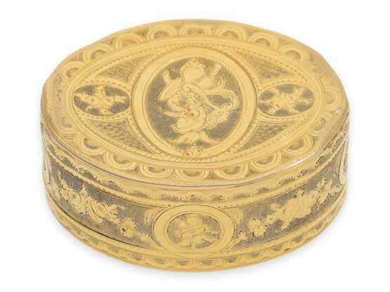 Schnupftabakdose: museale, exquisite Gold/Emaille-Schnupftabakdose, 20K Gold, Punze "MC mit Krone", ca.1810 - Foto 7