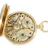 Taschenuhr: einzigartige, frühe Gold/Emaille-Taschenuhr mit Seconde Morte und 2 Zeitzonen, Jacot Locle No.14932, ca.1850 - photo 3