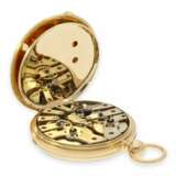 Taschenuhr: einzigartige, frühe Gold/Emaille-Taschenuhr mit Seconde Morte und 2 Zeitzonen, Jacot Locle No.14932, ca.1850 - фото 4