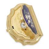 Schnupftabakdose/Münzetui: historische Kostbarkeit, Gold/Emaille-Dose mit Diamantbesatz und eingebauter Uhr, vermutlich Genf um 1840 - photo 7