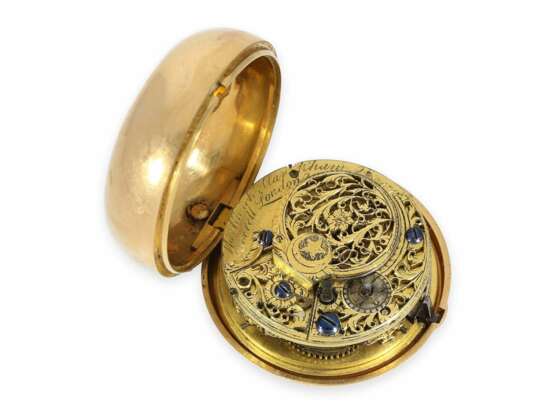 Taschenuhr: sehr wertvolle, doppelseitig verglaste Gold/Emaille-Spindeluhr mit 3 Gehäusen, gefertigt für den osmanischen Markt, Markwick Markham No.24713, ca. 1813 - Foto 6