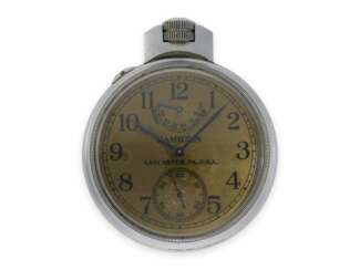 Taschenuhr: rares Marinebeobachtungschronometer der US Navy, Hamilton Typ22, 1943