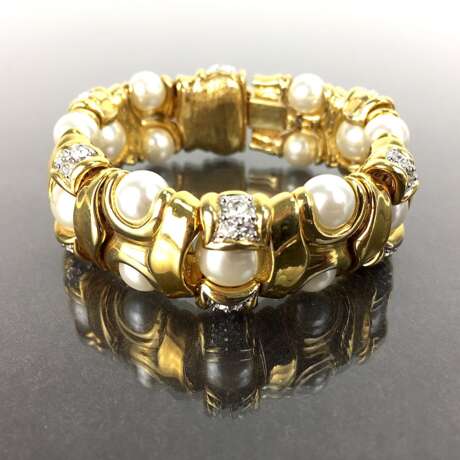 Opulentes Armband, Perlen, Gold-Doublé, neuwertig. - фото 1
