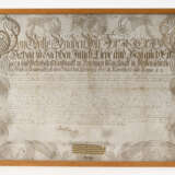 Gerahmte Urkunde 1755 von Herzog Friedrich zu Sachsen - photo 1