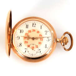 Goldene Savonnette mit Uhrenkette