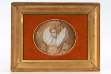 Große Miniatur: Queen Elisabeth I (1533 - 1603)