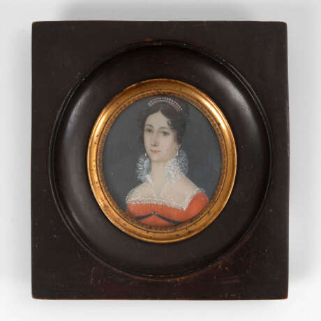 Miniatur um 1800: Damenporträt - Foto 1