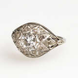 Art-déco-Ring mit Altschliffbrillant, Diamanten und Diamantrosen - Foto 1