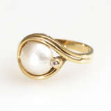 Ring mit Mabézuchtschalenperle und Diamant - фото 1