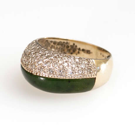 Designer-Ring mit Jade und Diamanten - Foto 1