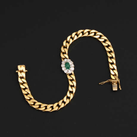 Massives Armband mit Smaragd und Diamanten - Foto 1