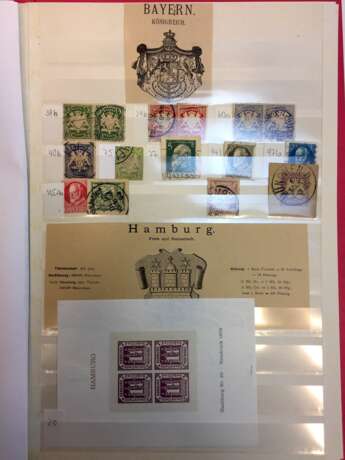 Briefmarkensammlung: AltdeutschlanDurchmesser: Sachsen, Preußen, Helgoland, Würtenberg, Hamburg, Bayern, Nordeutscher Bund. - Foto 1