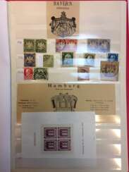 Briefmarkensammlung: AltdeutschlanDurchmesser: Sachsen, Preußen, Helgoland, Würtenberg, Hamburg, Bayern, Nordeutscher Bund.