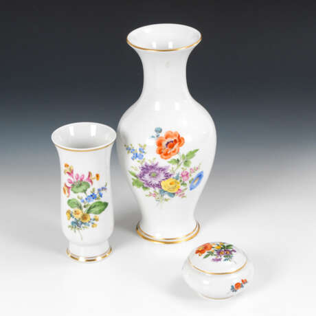 2 Vasen und 1 Döschen, MEISSEN - photo 1