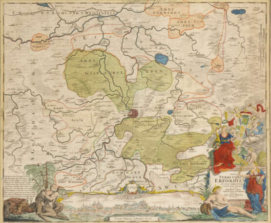 Landkarte von Erfurt - Johann Baptist Homann - Foto 1