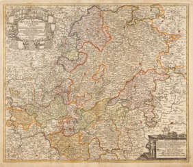 Landkarte von Hessen und des Mittelrheingebietes - Johann Baptist Homann