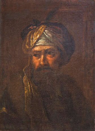 Altmeister-Porträt 17-18 Jahrhundert "Mann mit Turban" - photo 1
