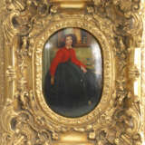 Englischer Maler: Damenbildnis im Goldstuckrahmen - Foto 2