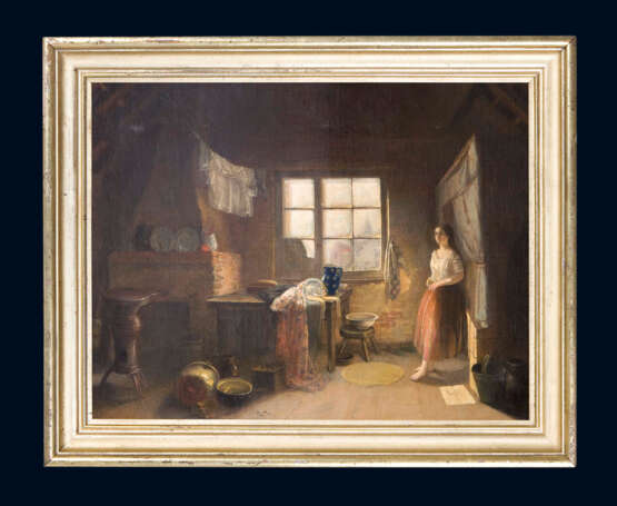 Genremaler 19 Jahrhundert: "Mädchen in der Mansarde" - Foto 2