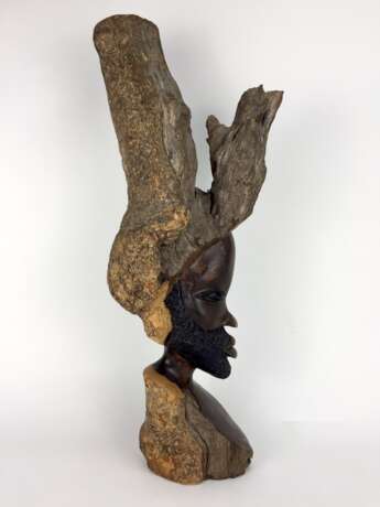 Seltene Skulptur / Plastik: Afrikanischer Buschmann / Stammes-Mann, Südafrika, Afro-Gelbholz, aufwendig, sehr selten! - Foto 1