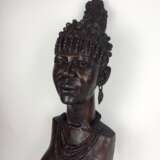Afro-Gelbholz-Skulptur: Xhosa-Frau / amaXhosa-Stammesangehörige / schwarzafrikanische Buschfrau, Südafrika 1970, selten! - фото 3