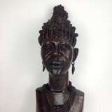 Afro-Gelbholz-Skulptur: Xhosa-Frau / amaXhosa-Stammesangehörige / schwarzafrikanische Buschfrau, Südafrika 1970, selten! - Foto 4