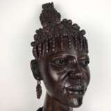 Afro-Gelbholz-Skulptur: Xhosa-Frau / amaXhosa-Stammesangehörige / schwarzafrikanische Buschfrau, Südafrika 1970, selten! - photo 6