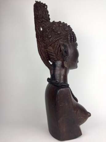 Afro-Gelbholz-Skulptur: Xhosa-Frau / amaXhosa-Stammesangehörige / schwarzafrikanische Buschfrau, Südafrika 1970, selten! - photo 9