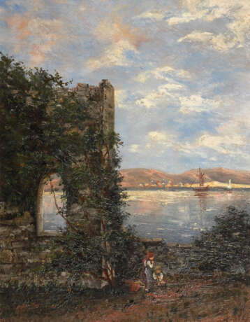 MANDELSLOH, Gustav von: Kinder an der Ruine am Fluss - Foto 1