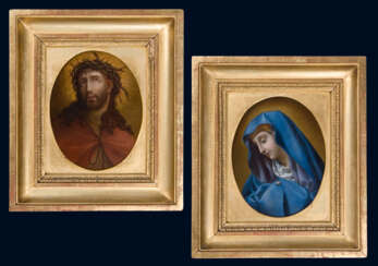 Pendant Porträts um 1820: "Ecce Homo" und "Mater Dolorosa"