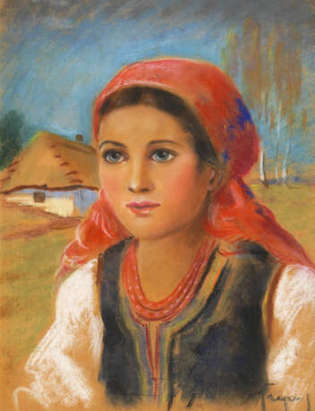 Russischer Maler: Mädchenbildnis - Foto 1