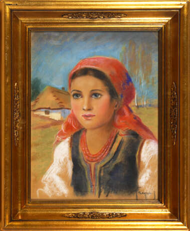 Russischer Maler: Mädchenbildnis - Foto 2