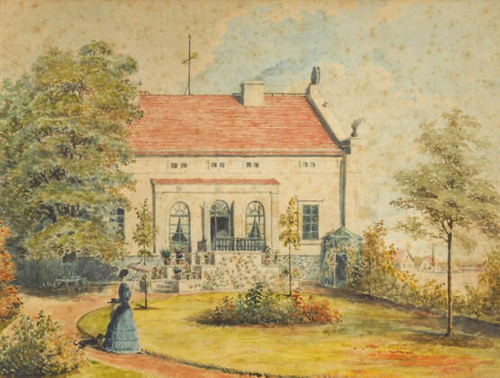 Schlesischer Biedermeier-Maler: "Villa in Liegnitz" - Foto 1