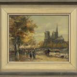 Undeutlich signiert: Blick auf Notre Dame Paris - Foto 2