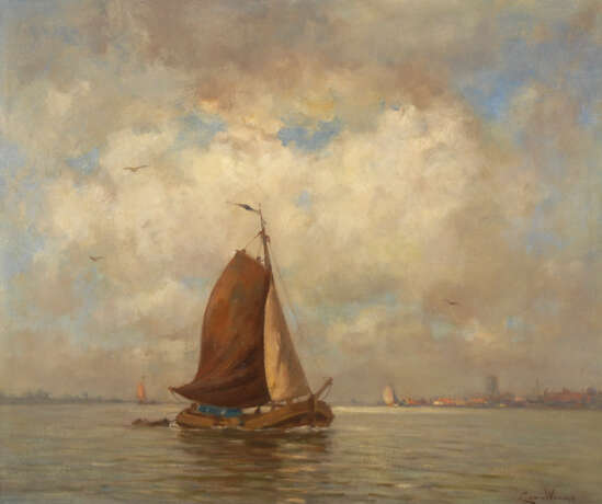 VAN WANING, Cornelis Anthonij: Fischerboote vor dem Hafen - фото 1