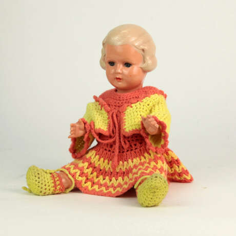 Minerva Zelluloid Spielzeug-Puppe, Mädchen 32 cm, Buschow & Beck, 1940 - фото 1