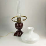 Majolika-Lampe, Keramiklampe mit Glasschirm - Foto 1