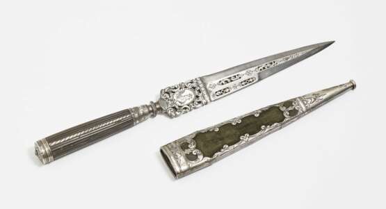 Jagdliches Messer mit Scheide, 18./19. Jahrhundert - Foto 1