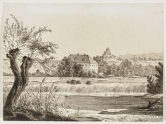 Blick auf St. Emmeram , Scheuchzer, Wilhelm, zugeschrieben 1803 Hausen am Albis - 1866 München