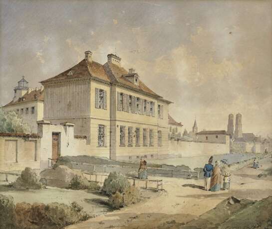 Spaziergänger vor den Mauern Münchens , Eibner, Friedrich 1825 Hilpoltstein (Oberfranken) - 1877 München - фото 1