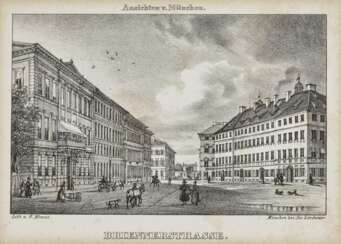 Ansichten v. München - Briennerstrasse , Kraus, Gustav 1804 Passau - 1852 München 