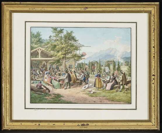 Schützenfest am Tegernsee , Quaglio, Lorenzo 1793 München - 1869 ebenda - фото 2