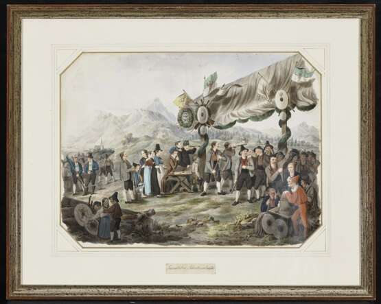Ländliches Scheibenschießen , Süddeutsch Mitte 19. Jahrhundert - photo 2