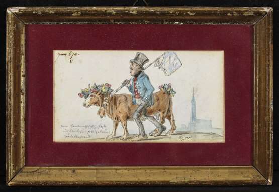 Freiherr von Fraunhofen erhält einen Viehpreis zu Landshut , Pocci, Franz Graf von 1807 München - 1876 ebenda - Foto 2
