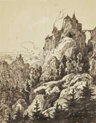 Landschaft mit Burg , Pocci, Franz Graf von 1807 München - 1876 ebenda 