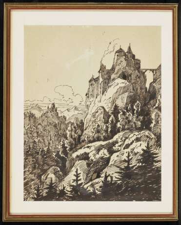 Landschaft mit Burg , Pocci, Franz Graf von 1807 München - 1876 ebenda - фото 2