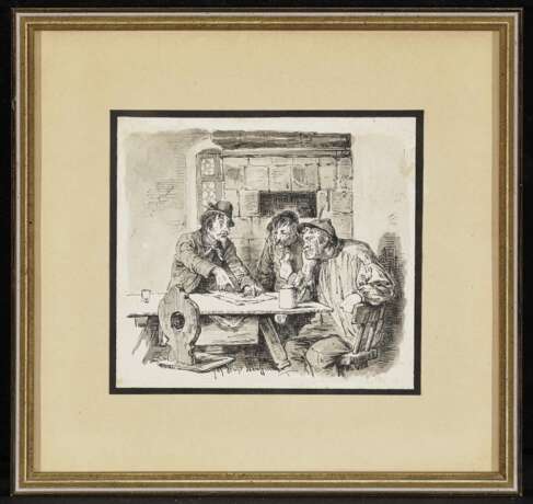 Drei Männer am Wirtshaustisch , Kauffmann, Hugo 1844 Hamburg - 1915 Prien am Chiemsee - Foto 2