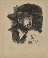 Der Raucher (Bildnis des Malers Horstig) , Leibl, Wilhelm 1844 Köln - 1900 Würzburg 