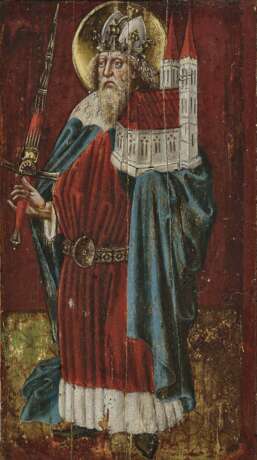 Kaiser Heinrich II. (973-1024). Mit Kirchenmodell und Schwert. , Süddeutsch 2. Hälfte 15. Jahrhundert - photo 1